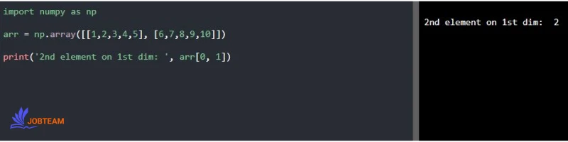 دسترسی به آرایه دو بعدی با ماژول NumPy در پایتون (Python) دسترسی به آرایه دو بعدی با ماژول NumPy در پایتون (Python)