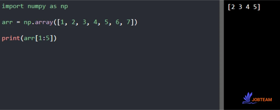 برش آرایه در ماژول نامپای در پایتون (Python)) برش آرایه در ماژول نامپای در پایتون (Python)