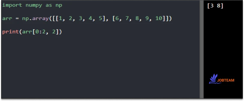 برش آرایه های 2 بعدی با نامپای پایتون برش آرایه های 2 بعدی با نامپای پایتون