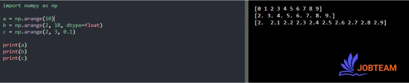 توابع ایجاد آرایه یک بعدی NumPy در پایتون (Python) توابع ایجاد آرایه یک بعدی NumPy در پایتون (Python)