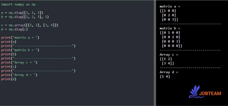 توابع ایجاد آرایه دو بعدی NumPy در پایتون (Python) توابع ایجاد آرایه دو بعدی NumPy در پایتون (Python)