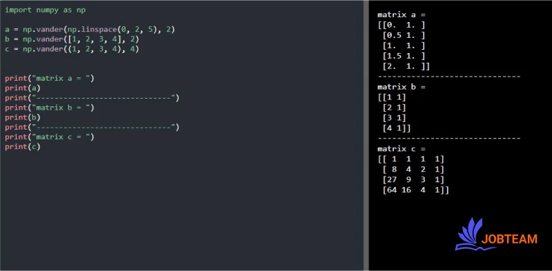توابع ایجاد آرایه دو بعدی NumPy در پایتون (Python) توابع ایجاد آرایه دو بعدی NumPy در پایتون (Python)