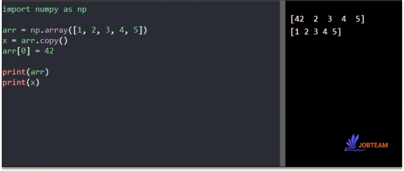 Copy آرایه در نامپای پایتون (numpy) Copy آرایه در نامپای پایتون (numpy)