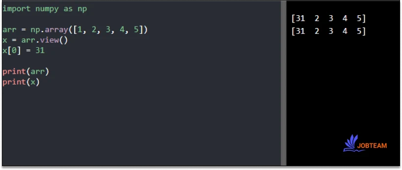 ایجاد تغییرات در view آرایه در نامپای ایجاد تغییرات در view آرایه در نامپای