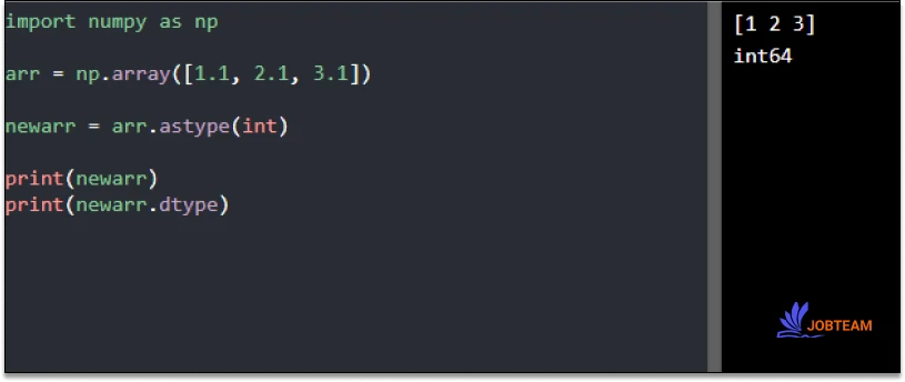 تبدیل نوع داده در آرایه های موجود با numpy تبدیل نوع داده در آرایه های موجود با numpy