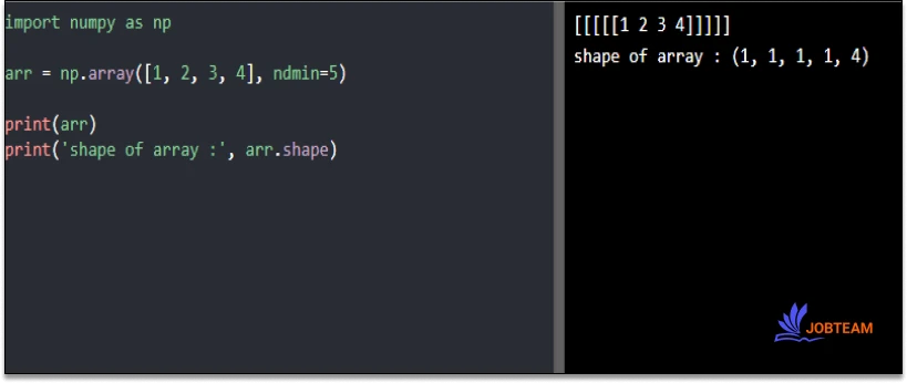 بدست آوردن شکل یک آرایه یا تعداد بعد در نامپای پایتون بدست آوردن شکل یک آرایه یا تعداد بعد در نامپای پایتون