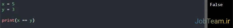 عملگر برابر (==)  در پایتون (Python) عملگر برابر (==)  در پایتون (Python)