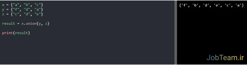 متد ()union نوع داده ای set در پایتون (Python) متد ()union نوع داده ای set در پایتون (Python)