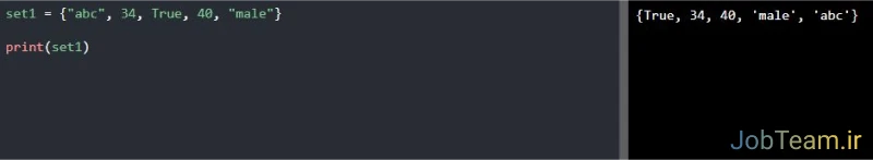 نوع داده های مجاز در آیتم های set در پایتون (Python)