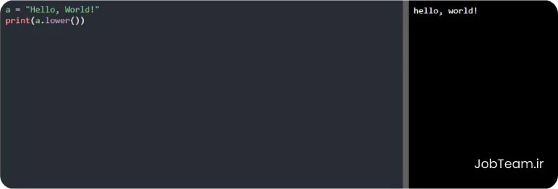 تبدیل رشته به حروف کوچک متد lower پایتون