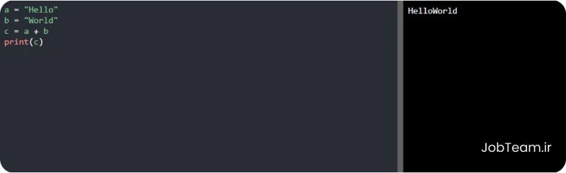 الحاق (چسباندن) رشته ها در پایتون (Python)