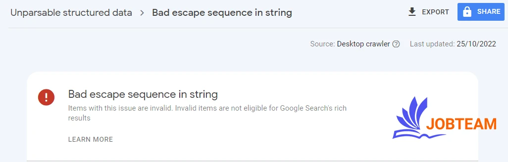 پیغام Bad escape sequence in string در اسکیما