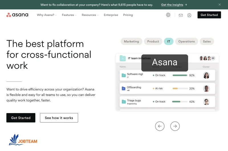 نرم افزار مدیریت پروژه سازمانی Asana