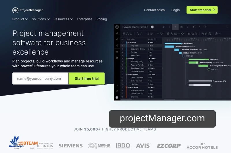 مدیریت پروژه با projectManager.com