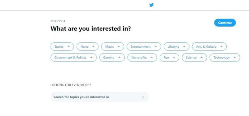 انتخاب علاقمندی های توییتر