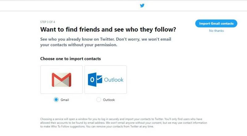 ارتباط با توییتر از طریق ایمیل