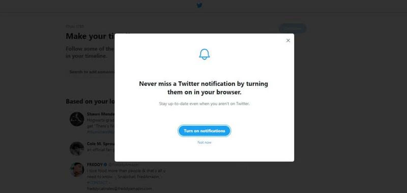 فعال کردن نوتیفیکیشن در توییتر
