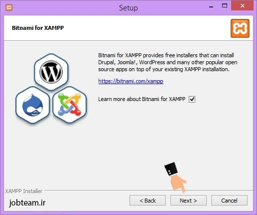 آموزش نصب وردپرس با استفاده از xampp مرحله پنج  آموزش نصب وردپرس با استفاده از xampp مرحله پنج