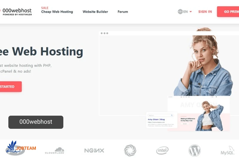 000webhost 000webhost میزبانی رایگان بدون تبلیغات، ۳۰۰ مگابایت فضای دیسک و ۳ گیگابایت پهنای باند ارائه می دهد.