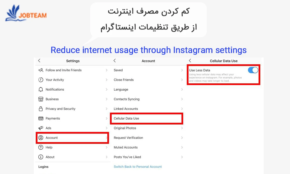 کم کردن مصرف اینستاگرام کم کردن مصرف اینستاگرام